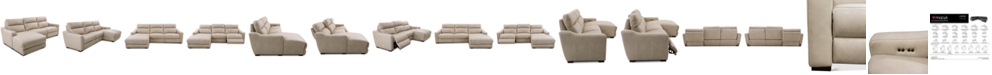Furniture Gabrine 3-Pc. Leather Sectional with 1 Power Headrest and Chaise, Created for Macy's